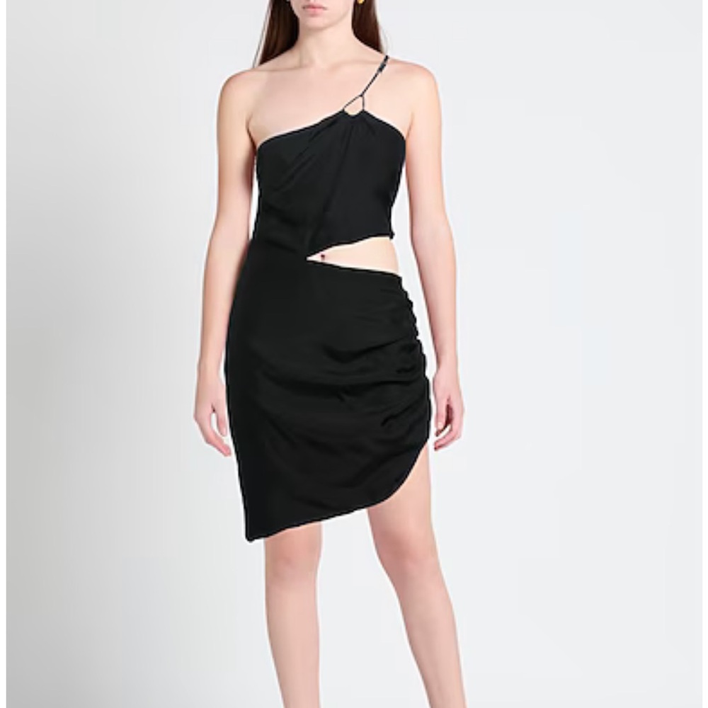 Gauge81 Black One-Shoulder Mini Dress with Side Cutout
